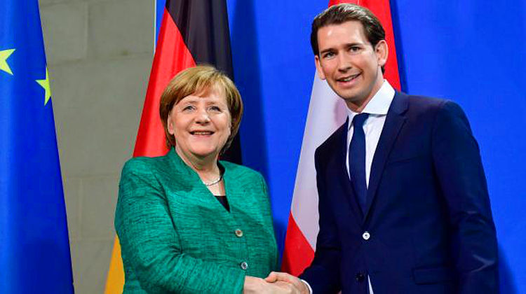 Berlin: Merkel empfängt österreichischen Bundeskanzler Kurz 