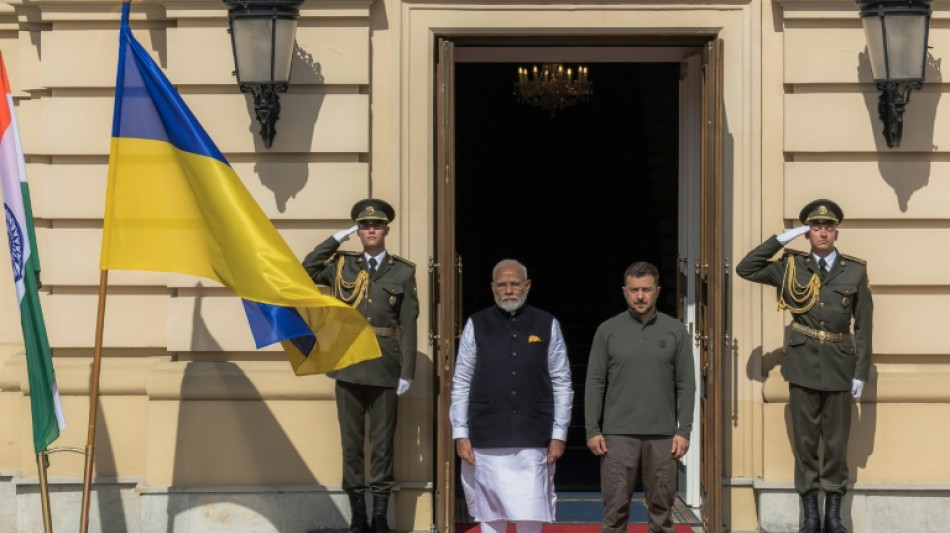 Ukrainischer Präsident Selenskyj empfängt indischen Premierminister Modi