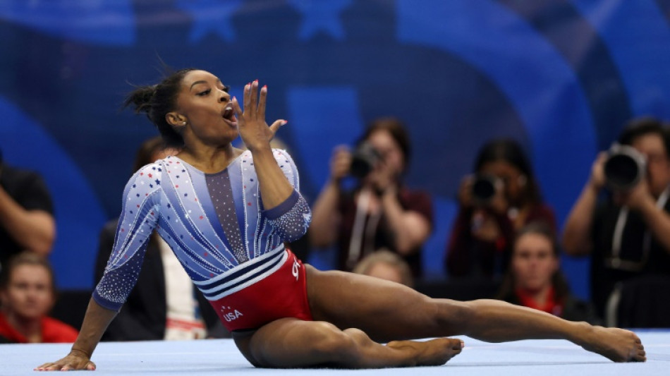 Biles one step closer to Paris with day one US gymnastics trials lead