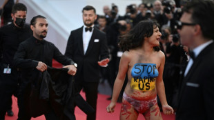 Woman storms Cannes red carpet to protest Ukraine rapes